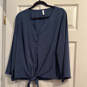 Elegant Smoky Blue Women's Top